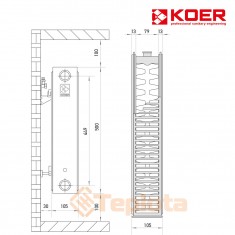  Радіатор сталевий Koer 22x500x400S (772 Вт, 12кг, бічне підкл.), арт. RAD052 