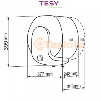  Водонагрівач Tesy Compact Line 15 (арт. GCU 1515 L52 RC -Under sink, розм. під мийкою, 15л) 304143 (бойлер) 